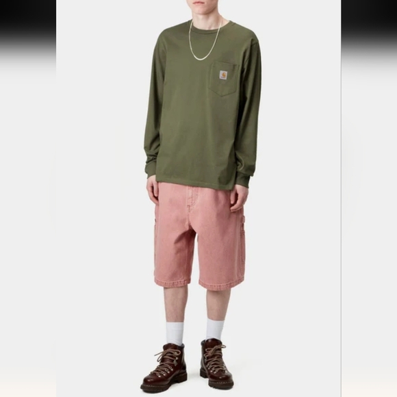 Carhartt Money Green Sage Long Sleeve Pocket Tee With Back Logo Size XL - Picture 15 of 16